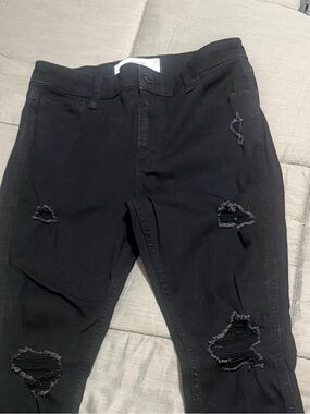 Hollister Black Distressed Ripped Skinney Jeans W28 Short                  #10